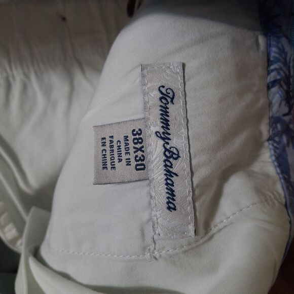 Tommy Bahama Chino Pants Mens 38x30 Seafoam Cotton Blend Solid Flat Front - Picture 10 of 14
